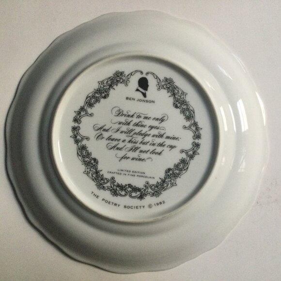 Two ROBERT HERRICK VTG Poetry Society Limited Ed. 1982 fine porcelain plates 8" - Picture 5 of 13